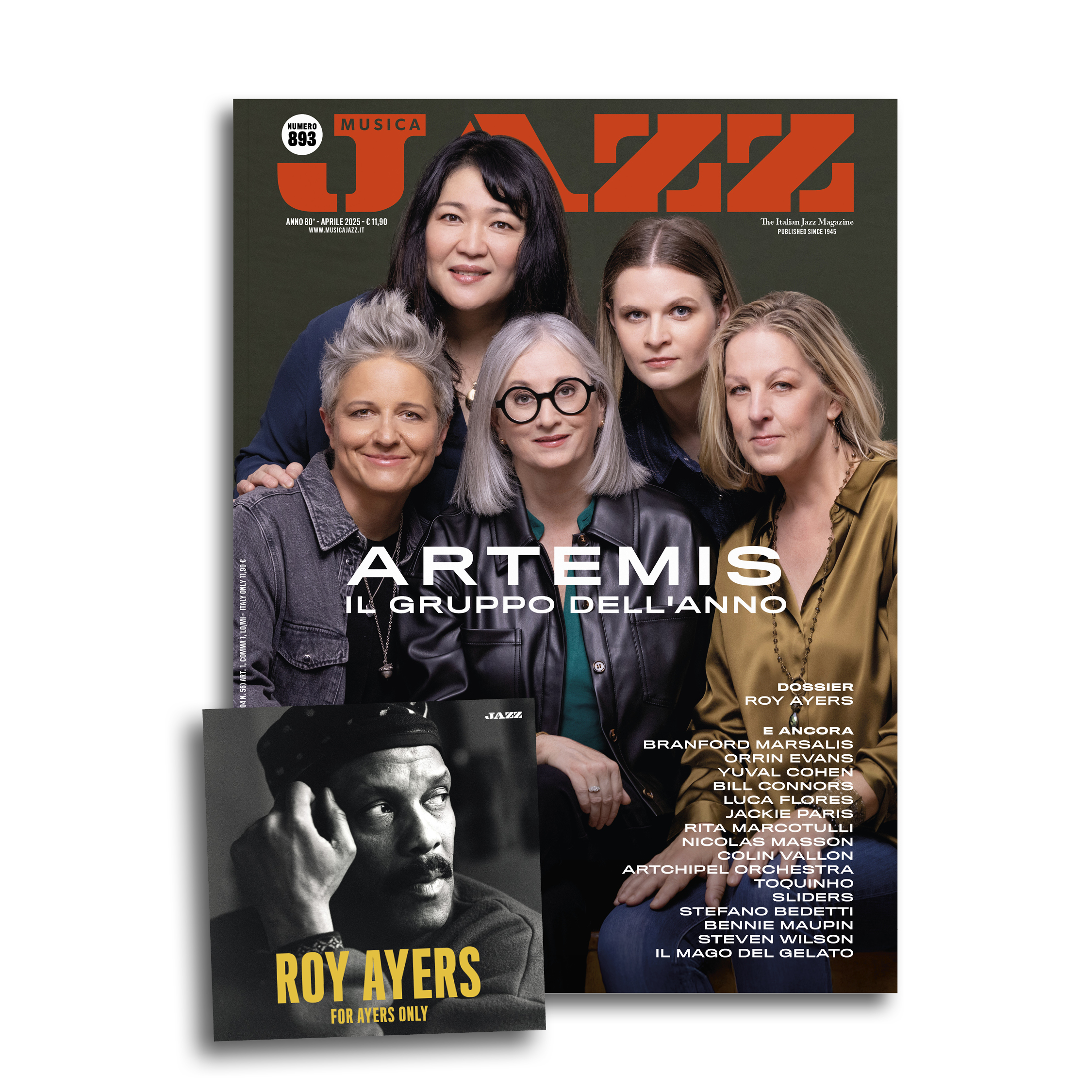 Musica Jazz di aprile 2025 con Artemis in copertina e CD di Roy Ayers