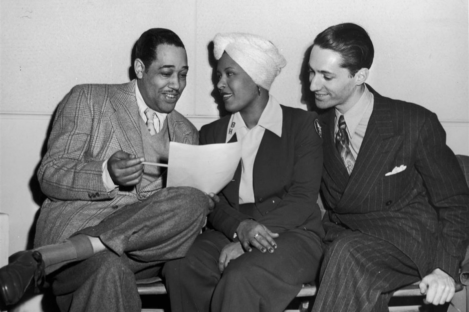 Duke Ellington, Billie Holiday, and Leonard Feather