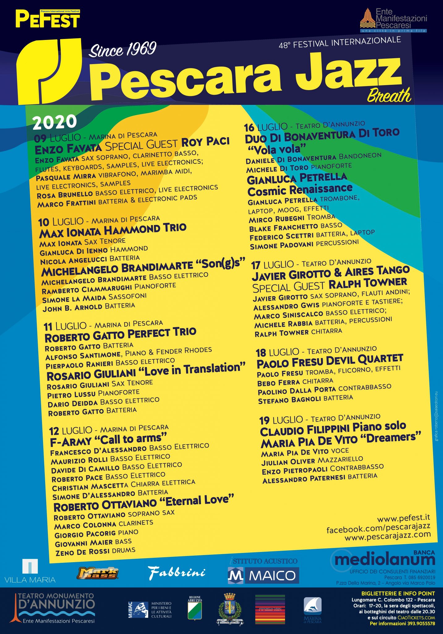 Pescara Jazz Festival dal 9 al 19 luglio Musica Jazz