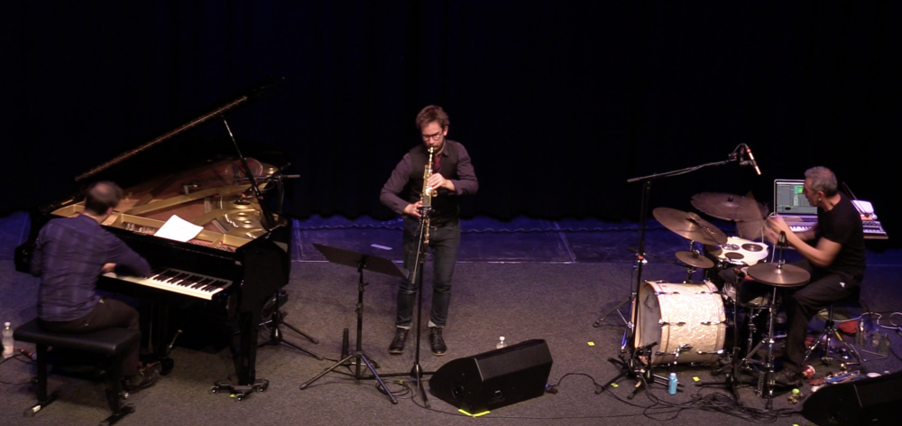 Roberto Negro, Émile Parisien e Michele Rabbia, Jazzfestival Saalfelden 2017 - foto Paolo Burato